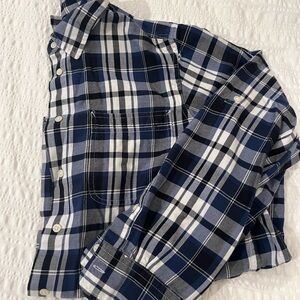 Ralph Lauren plaid button down black blue white large